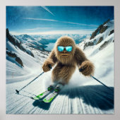 Sasquatch de Skiër Poster (Voorkant)