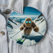 Sasquatch de Skiër Ronde Button 6,0 Cm (In situ)