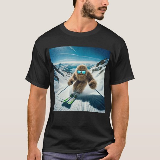 Sasquatch de Skiër T-shirt (Voorkant)