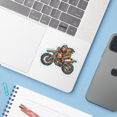 Sasquatch Dirt Bike Offroad Vinyl Sticker (Laptop met iPhone)
