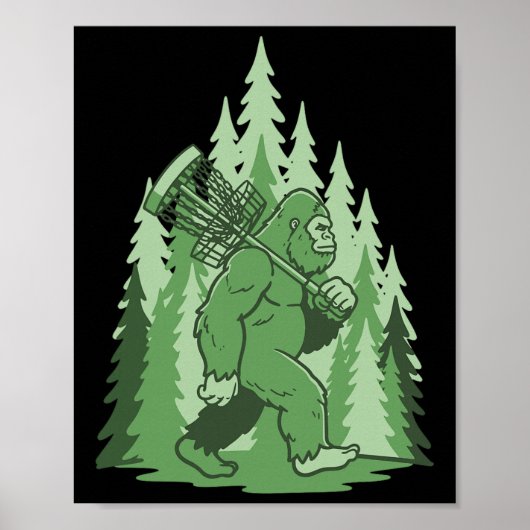 Sasquatch Disc Golf Sket Forest Grappige Frisbee  Poster (Voorkant)