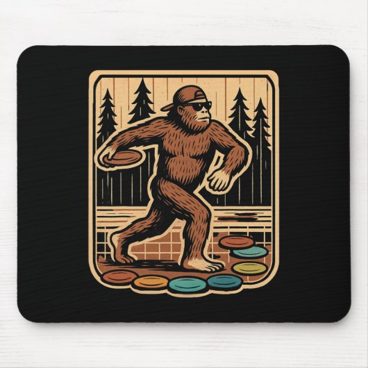 Sasquatch Disc Golfer Grappige Discgolf Muismat (Voorkant)