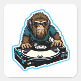 Sasquatch DJ Vierkante Sticker