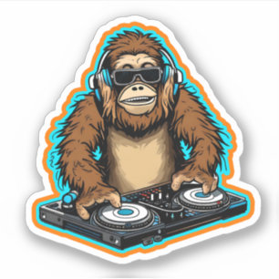 Sasquatch DJ Vinyl Sticker