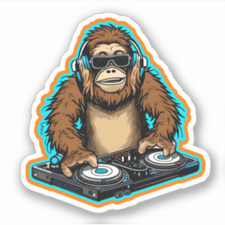 Sasquatch DJ Vinyl Sticker