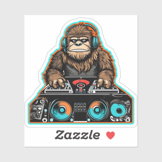 Sasquatch DJ Vinyl Sticker (Vel)
