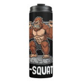 Sasquatch doet een Barbell Squat Thermosbeker (Voorkant)