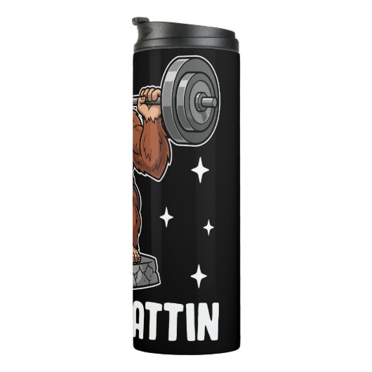 Sasquatch doet een Barbell Squat Thermosbeker (Geroteerd rechts)