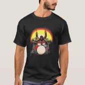 Sasquatch Drummer Art Bigfoot Playing Drums Rockin T-shirt (Voorkant)