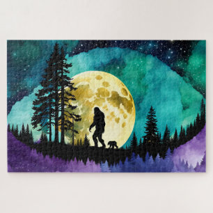 Sasquatch en Beer op de berg Legpuzzel