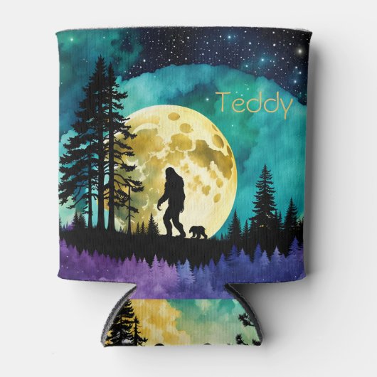 Sasquatch en Beer op de berg *personaliseren* Blikjeskoeler (Voorkant)