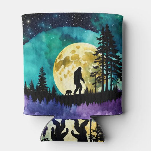 Sasquatch en Beer op de berg *personaliseren* Blikjeskoeler (Achterkant)