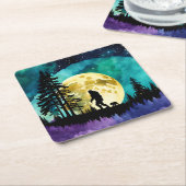 Sasquatch en Beer op de berg *personaliseren* Kartonnen Onderzetters (Schuin)