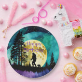 Sasquatch en Beer op de berg *personaliseren* Papieren Bordje (Feest)