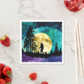 Sasquatch en Beer op de berg *personaliseren* Servet (Insitu)