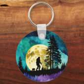 Sasquatch en Beer op de berg *personaliseren* Sleutelhanger (Achterkant)