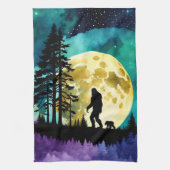 Sasquatch en Beer op de berg Theedoek (Verticaal)