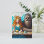 Sasquatch en de feeënpicknick briefkaart (Staand voorkant)
