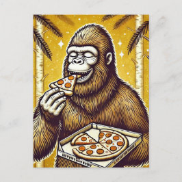 Sasquatch en de pizza briefkaart