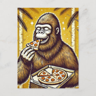 Sasquatch en de pizza briefkaart