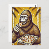 Sasquatch en de pizza briefkaart (Voorkant / Achterkant)