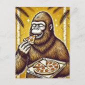 Sasquatch en de pizza briefkaart (Voorkant)