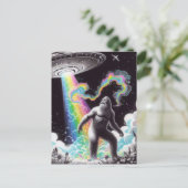 Sasquatch en de UFO Briefkaart (Staand voorkant)