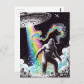 Sasquatch en de UFO Briefkaart (Voorkant / Achterkant)