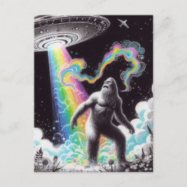 Sasquatch en de UFO Briefkaart
