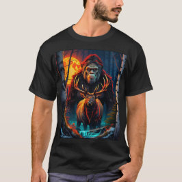 Sasquatch en Elk Moonlit Hunt T-shirt
