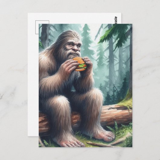 Sasquatch en het bos van de Cheesburger Waterverf Briefkaart (Voorkant / Achterkant)