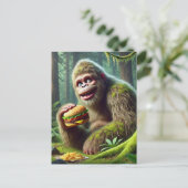 Sasquatch en het Cheesburger en Fries Woud Briefkaart (Staand voorkant)