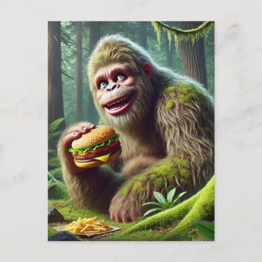 Sasquatch en het Cheesburger en Fries Woud Briefkaart (Voorkant)