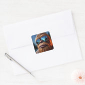 Sasquatch en sterren vierkante sticker (Envelop)