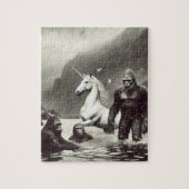 Sasquatch familie en een eenhoorn legpuzzel (Verticaal)