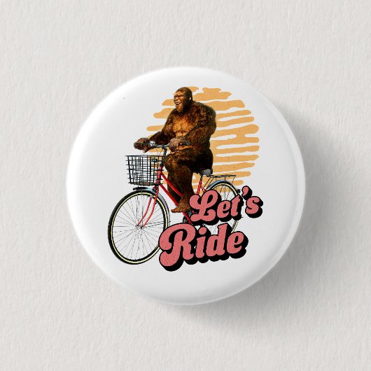 Sasquatch Fietstocht Bos Avontuur Ronde Button 3,2 Cm (Voorkant)
