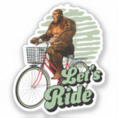 Sasquatch Fietstocht Bos Avontuur Sticker (Voorkant)