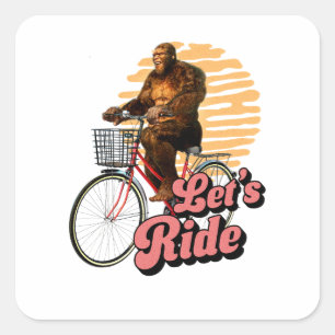 Sasquatch Fietstocht Bos Avontuur Vierkante Sticker
