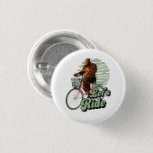 Sasquatch Fietstocht Bosavontuur Ronde Button 3,2 Cm (Voorkant /achterkant)