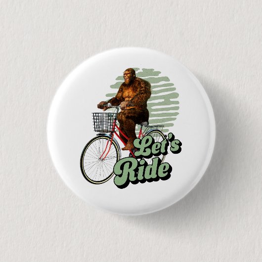 Sasquatch Fietstocht Bosavontuur Ronde Button 3,2 Cm (Voorkant)