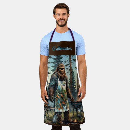 Sasquatch Fish Grillmaster Pap Schort (Gedragen)