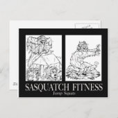 Sasquatch Fitness Series Pic #1 JUMP SQUATS Briefkaart (Voorkant / Achterkant)