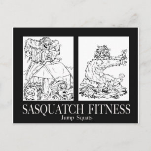 Sasquatch Fitness Series Pic #1 JUMP SQUATS Briefkaart