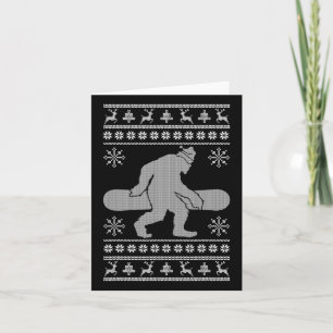 Sasquatch gaat op pad met Ugly Kerstmis Bigfoo Kaart