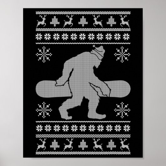 Sasquatch gaat op pad met Ugly Kerstmis Bigfoo Poster (Voorkant)