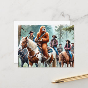Sasquatch geniet van een groepsreis briefkaart