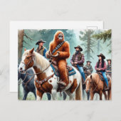 Sasquatch geniet van een groepsreis briefkaart (Voorkant / Achterkant)