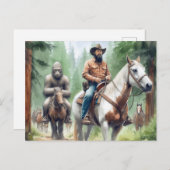 Sasquatch geniet van een wandeltocht briefkaart (Voorkant / Achterkant)