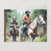 Sasquatch geniet van een wandeltocht briefkaart (Voorkant)