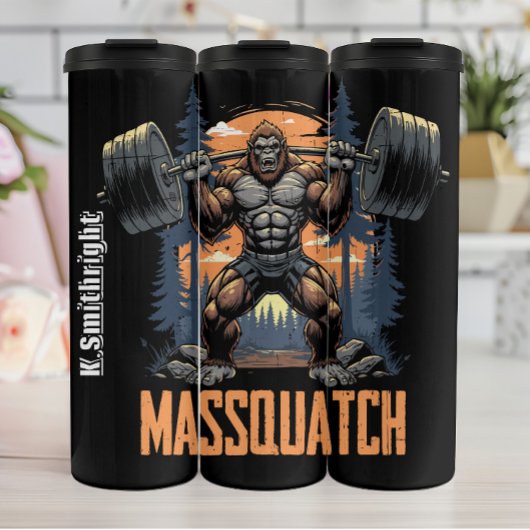 Sasquatch Gewichtheffer Massquatch Graphic Thermosbeker